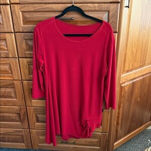 Sympli Vibrant Red Long Sleeve Top
